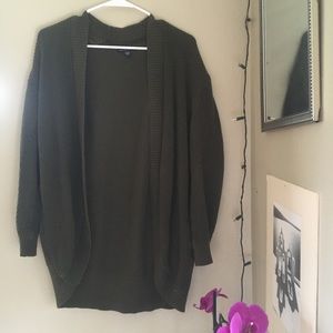 Green knit cardigan